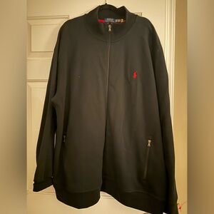 Ralph Lauren Black Zip-Up Double Knit Track Jacket